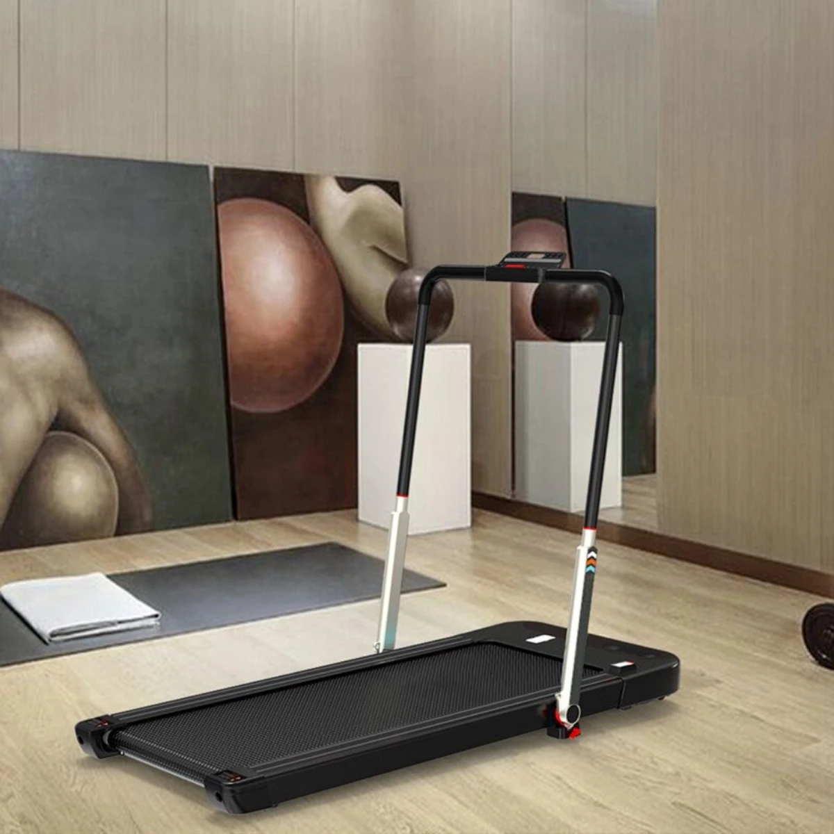 Merkloos Wandelband- Loopband Inklapbaar Met App- Walking Pad Extra Compact- Loopband Bureau-Zwart