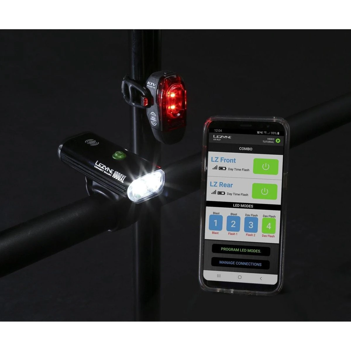 Lezyne Connect Smart 1000XL / KTV Smart Pair Verlichtingsset - 1000 Lumen - Zwart - Image 12