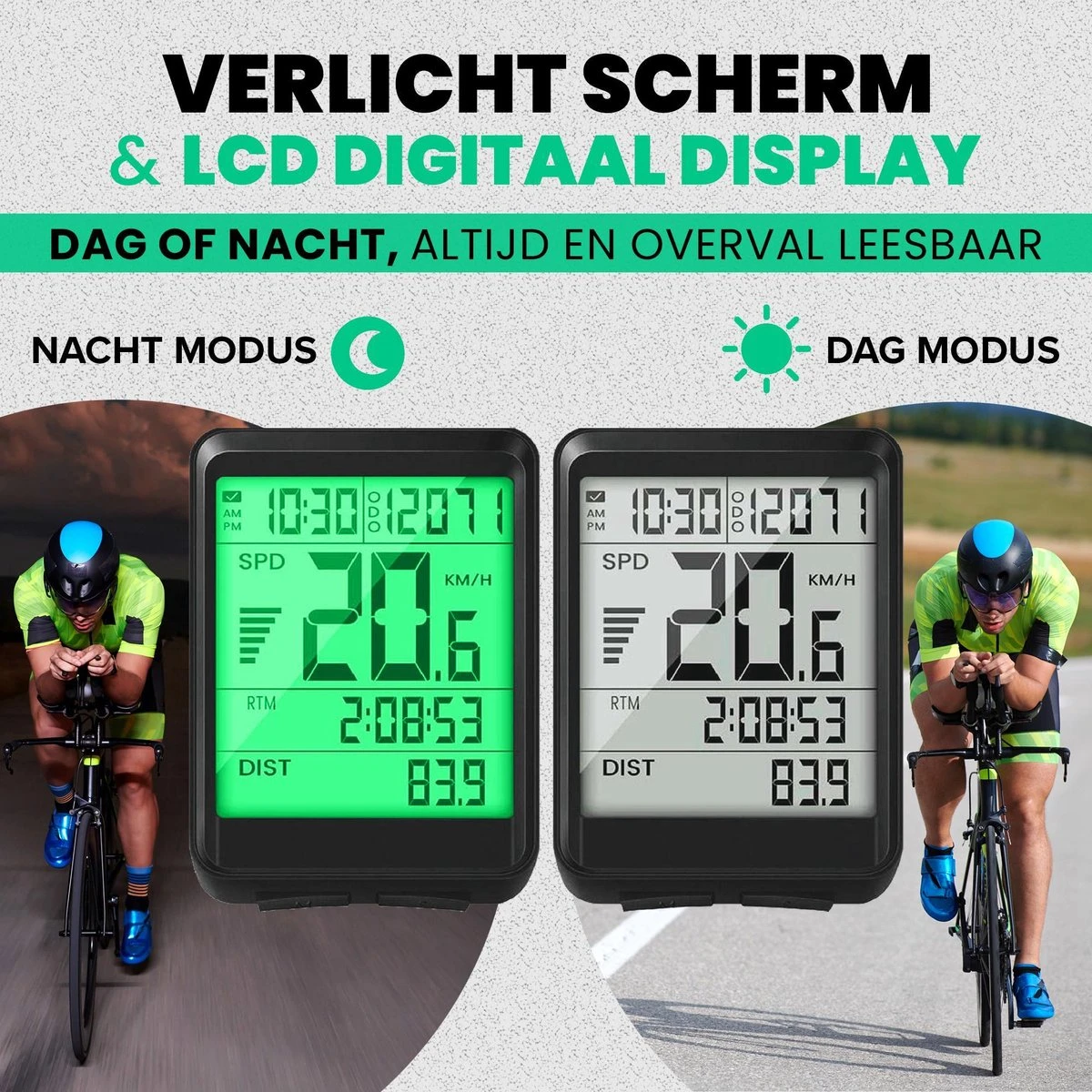 Strex Draadloze Fietscomputer - 17 Functies - Extra Groot Scherm - Draadloze Fiets Computer Draadloos Waterdicht - NL Handleiding - Image 6