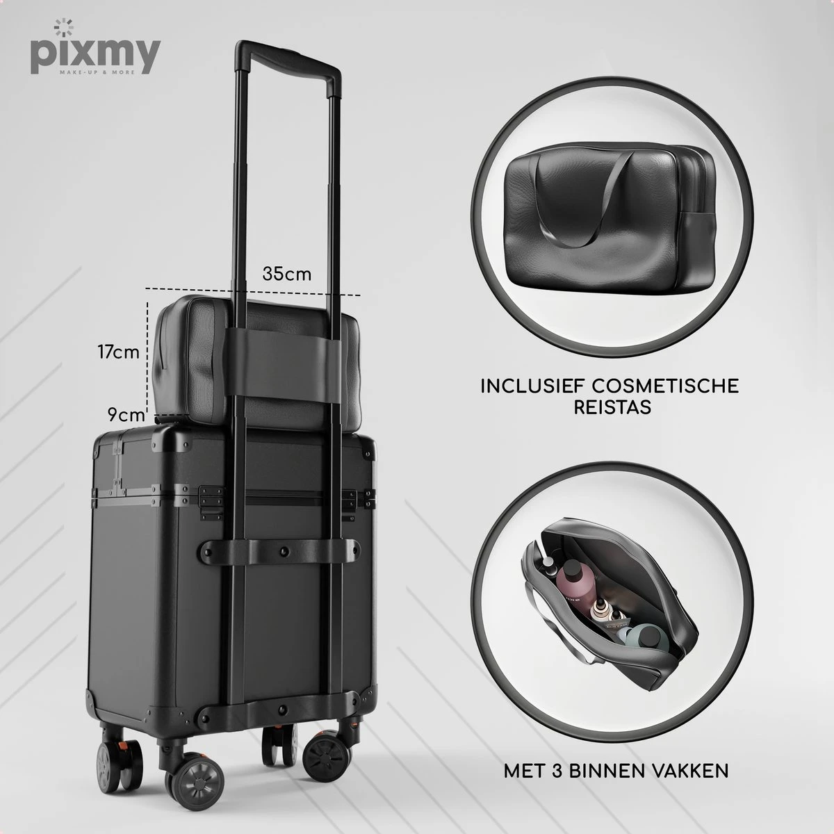 PIXMY® - MT130-S - Make Up Koffer - Cosmetica Koffer - DESIGN - Image 2