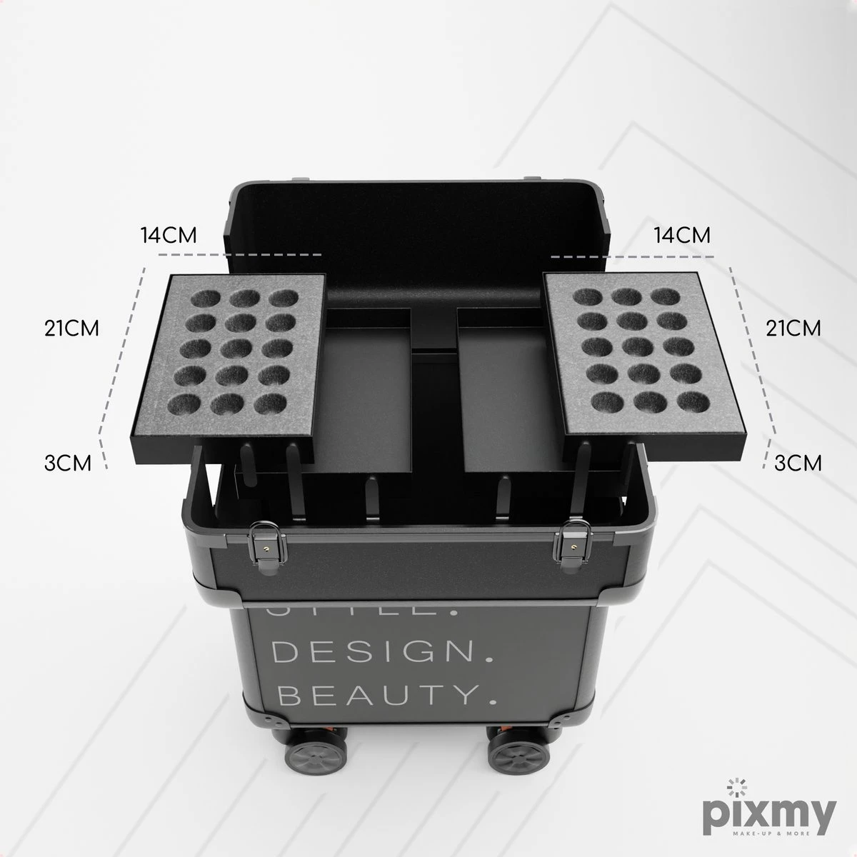 PIXMY® - MT130-S - Make Up Koffer - Cosmetica Koffer - DESIGN - Image 5