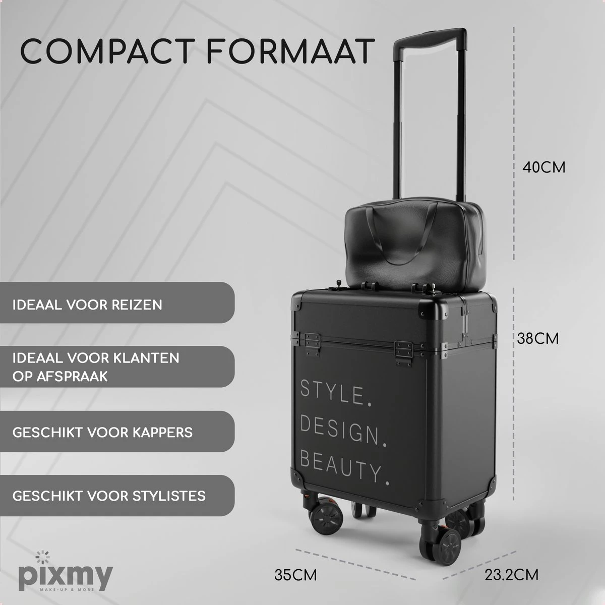 PIXMY® - MT130-S - Make Up Koffer - Cosmetica Koffer - DESIGN - Image 7