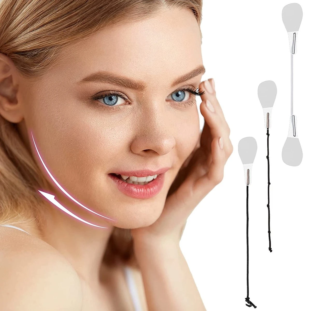 Facelift Tape - Face Tape - Gezicht Tape - Face Tape Lift - Beauty Tape - Facelift Tape Met Elastiek - 40 Stickers + 3 Verschillende Touwtjes - Image 4
