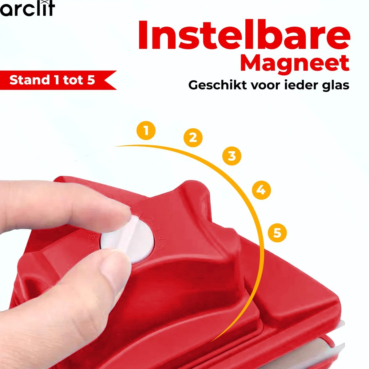 Arclit® | Magnetische Ramenwasser 4-35mm | Geschikt Voor HR / HR+++ | Verstelbare Ruitenreiniger & Raamwisser - Image 2