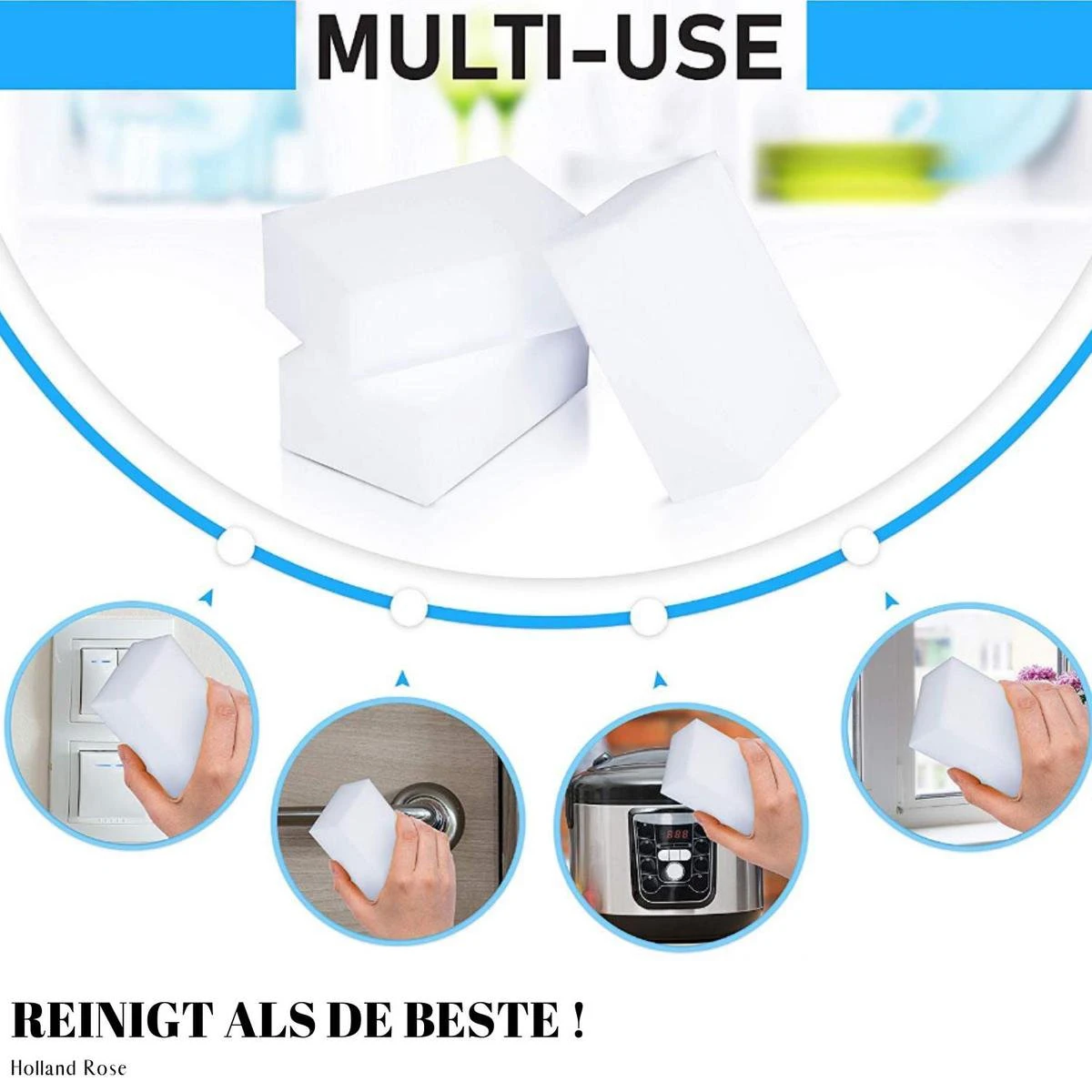 20X Wonderspons - Melamine Spons - Super Spons – Schoonmaakspons - De Beste Vlekkenverwijderaar – Wonder Spons - Schoonmaaktip - Haalt Alle Kleine En Grote Vlekken Weg - Monvelli - Image 6