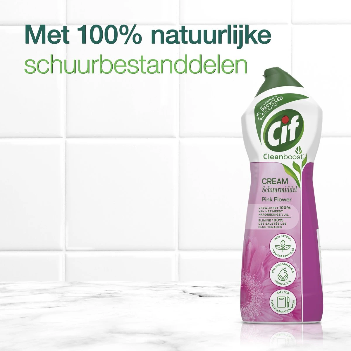 Cif CleanBoost Cream Pink Schuurmiddel - 8 X 750 Ml - Voordeelverpakking - Image 8