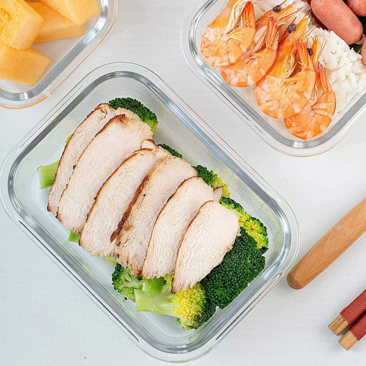 VMCA Glazen Vershoudbakjes Voor Vriezer Oven En Magnetron - 10 Bakjes - Grijs - Image 4