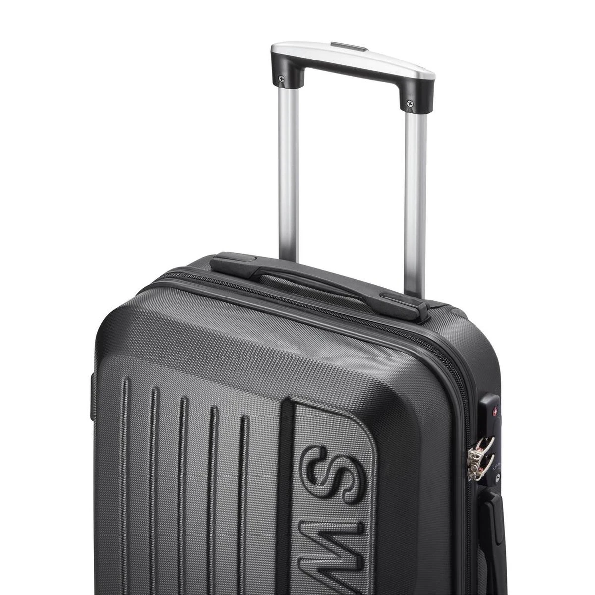 Swiss - Lausanne Handbagage Koffer 55x40x25 Cm - 4 Wielen - TSA-cijferslot - Zwart - Image 3