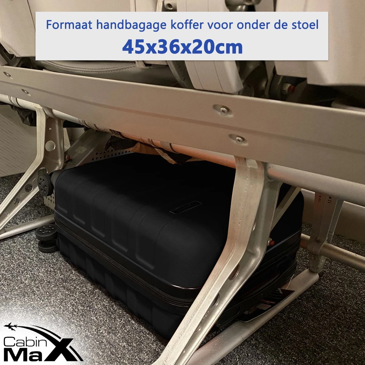 CabinMax Handbagage Koffer - Trolley 30L - Harde Reiskoffer - 45x36x20cm - Lichtgewicht - Groot Capaciteit - Zwart - Image 10