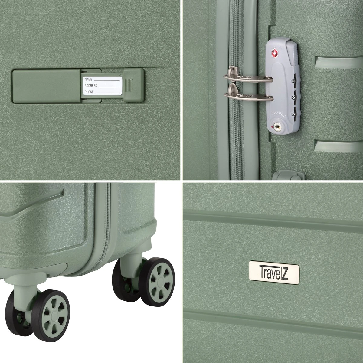 TravelZ Big Bars Reiskoffer 78 Cm Met Dubbele Wielen - Trolley Koffer Met TSA-slot - Olijf - Image 6