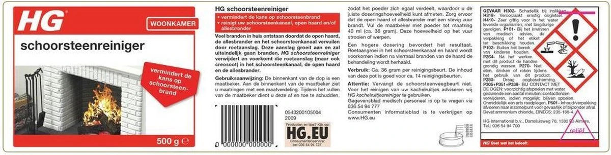 HG Schoorsteenreiniger - 500 Gr - Voor Schoorsteenkanaal, Open Haard En Allesbrander - Image 2