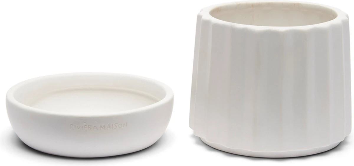 Riviera Maison Plantenbak Rond, Bloempot Met Ribbel - RM Let It Grow Planter - Wit - Porselein - Maat S - Image 6