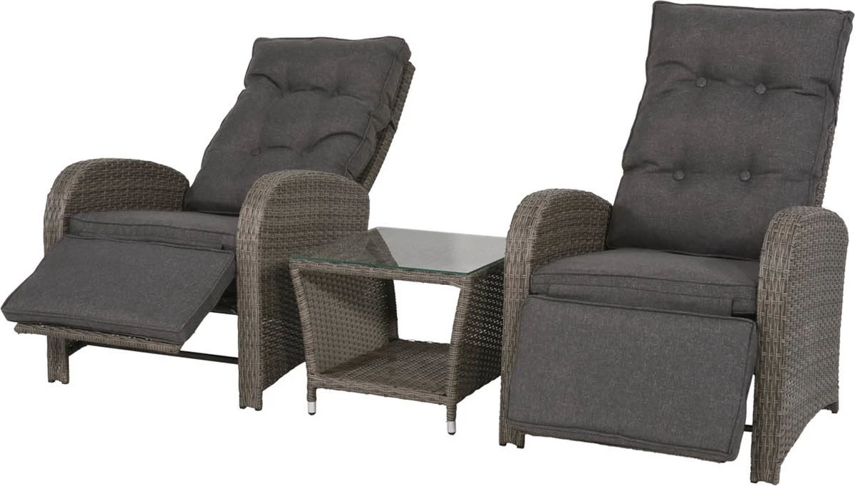 Loungeset Duoset Melia 2 Verstelbare Stoelen + Tafel - Balkonset - Image 14