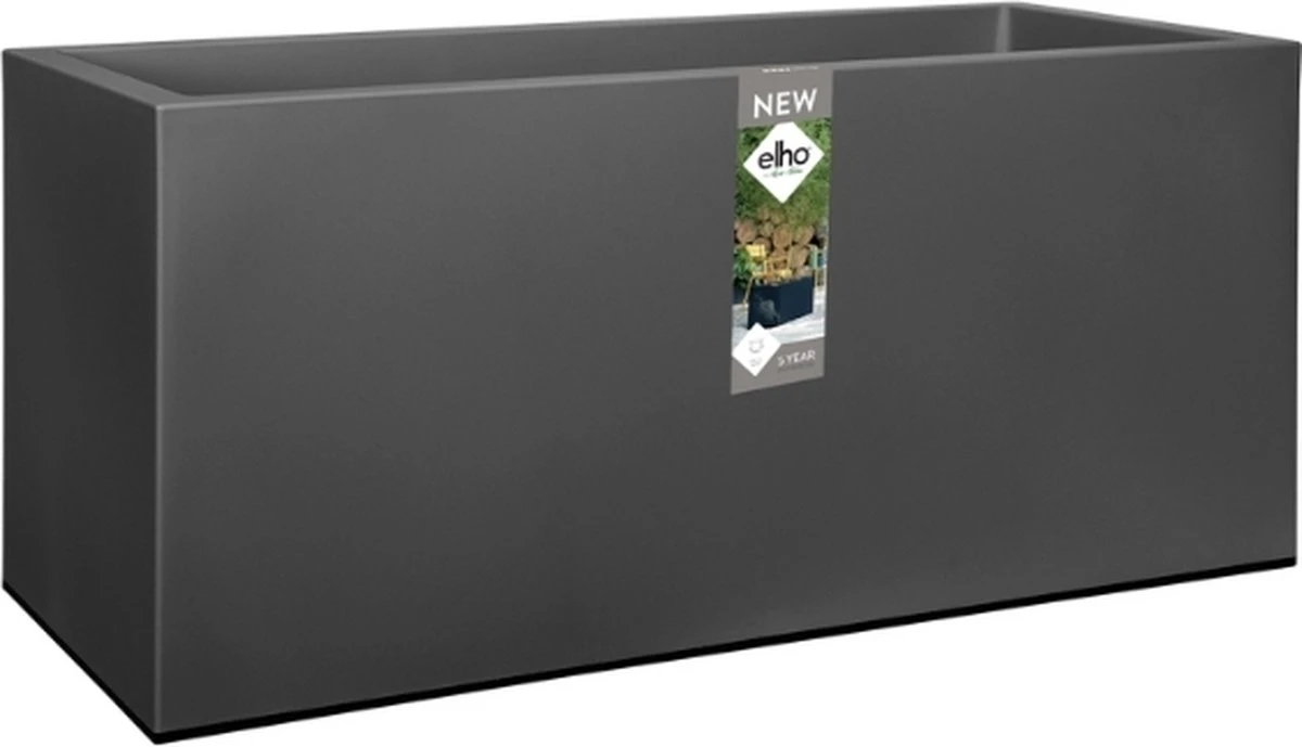 Elho Vivo Matt Finish Lang Wielen 90 - Grote Staande Plantenbak Voor Binnen & Buiten - Gemaakt Van Gereycled Plastic - L 39 X W 88 X H 41 Cm - Zwart - Image 2