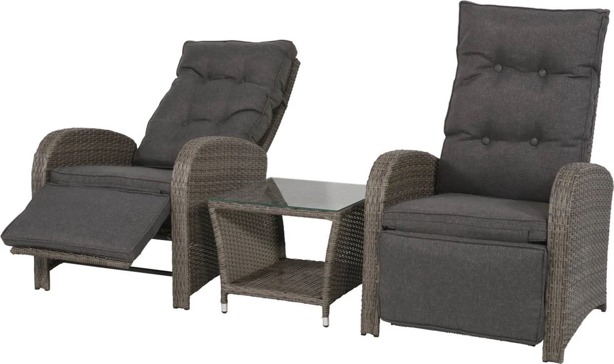 Loungeset Duoset Melia 2 Verstelbare Stoelen + Tafel - Balkonset - Image 16