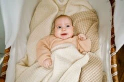 Wiegdeken Wol - Pure Baby Love - Wafel Off White