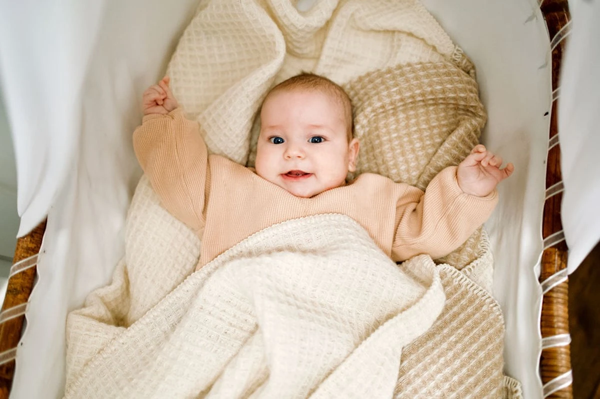 Wiegdeken Wol - Pure Baby Love - Wafel Off White - Image 5