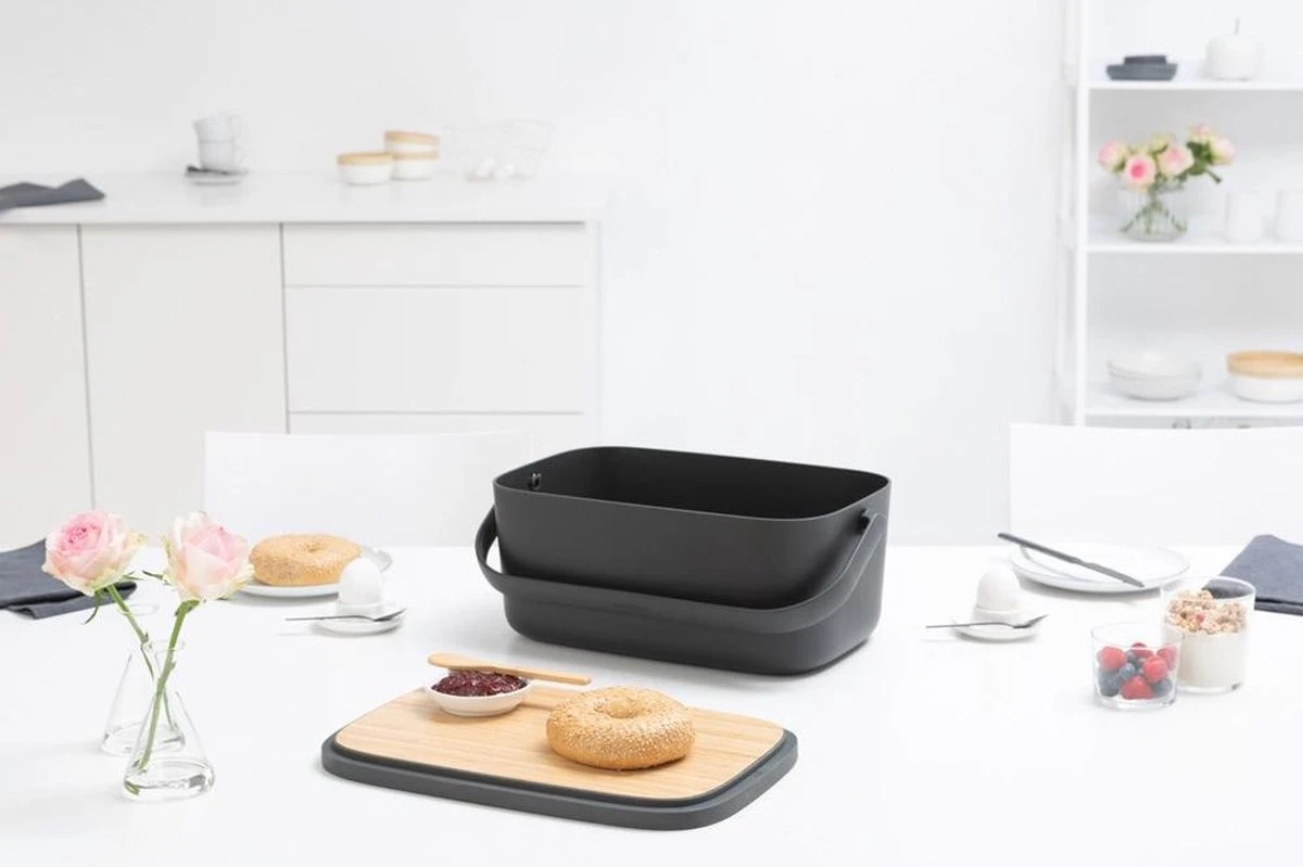 Brabantia Nic Broodtrommel - Met Bamboe Deksel - Dark Grey - Image 13