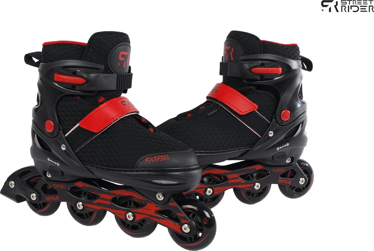 Street Rider Inline Skates - Verstelbaar - Skeeler - Rood/ Zwart - Maat 38/42 - Image 5