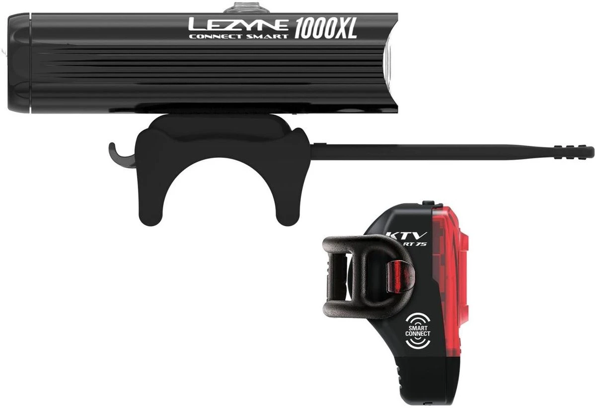 Lezyne Connect Smart 1000XL / KTV Smart Pair Verlichtingsset - 1000 Lumen - Zwart - Image 2