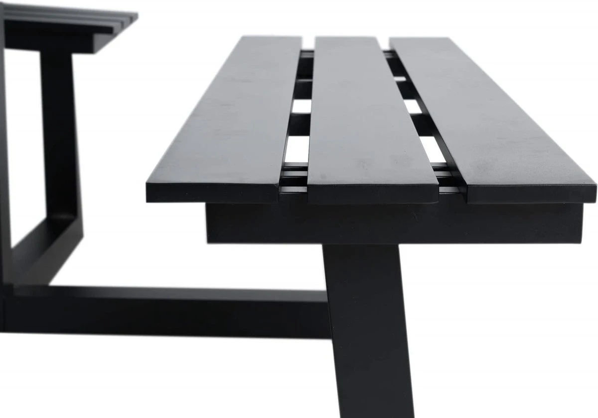 MaximaVida Vierkante Aluminium Picknicktafel Dex 215 Cm Zwart - Lage Instap - Image 2