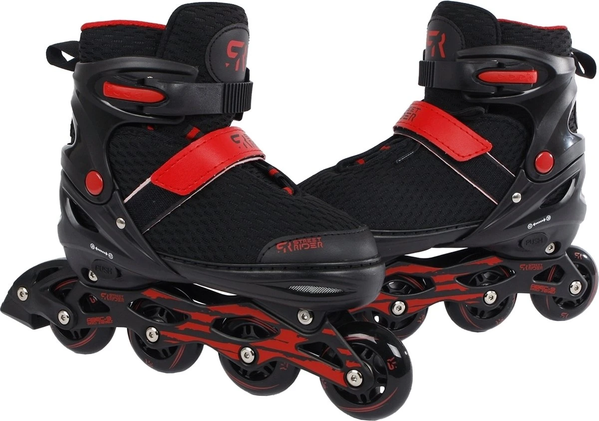 Street Rider Inline Skates - Verstelbaar - Skeeler - Rood/ Zwart - Maat 38/42 - Image 4
