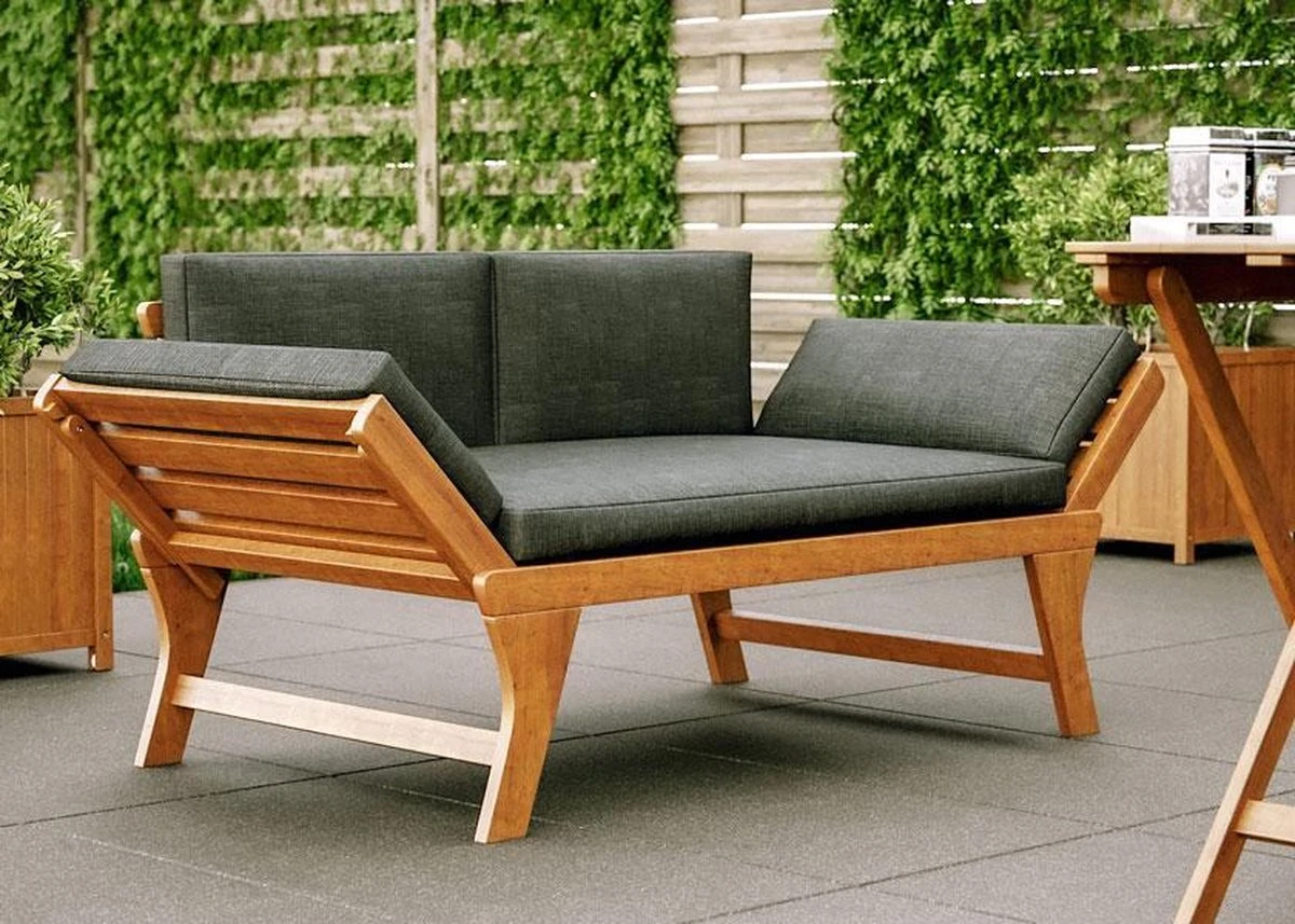 Loungebank Tuin FSC Antraciet – Makkelijk Verstelbaar Lounge Bank Balkon – Tuinbank Lounge Hardhout FSC – Perfecthomeshop - Image 10