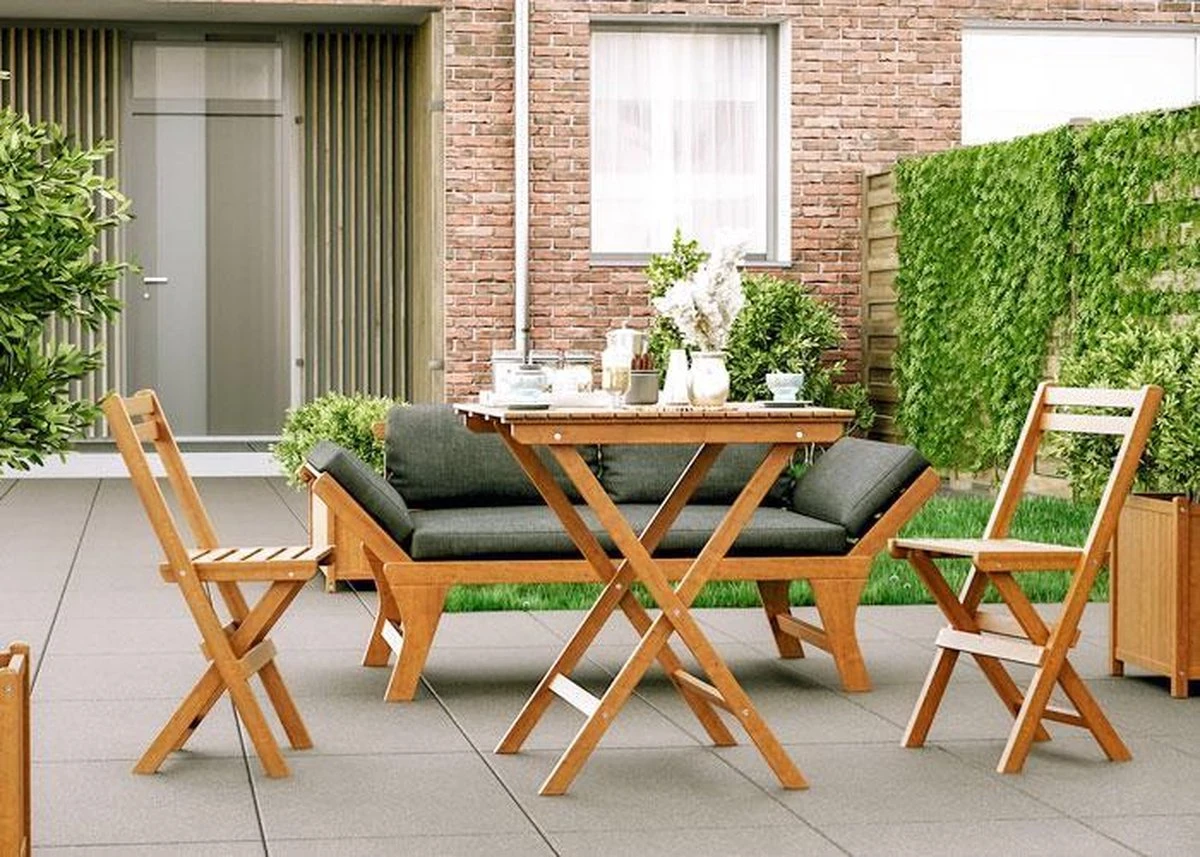 Loungebank Tuin FSC Antraciet – Makkelijk Verstelbaar Lounge Bank Balkon – Tuinbank Lounge Hardhout FSC – Perfecthomeshop - Image 11