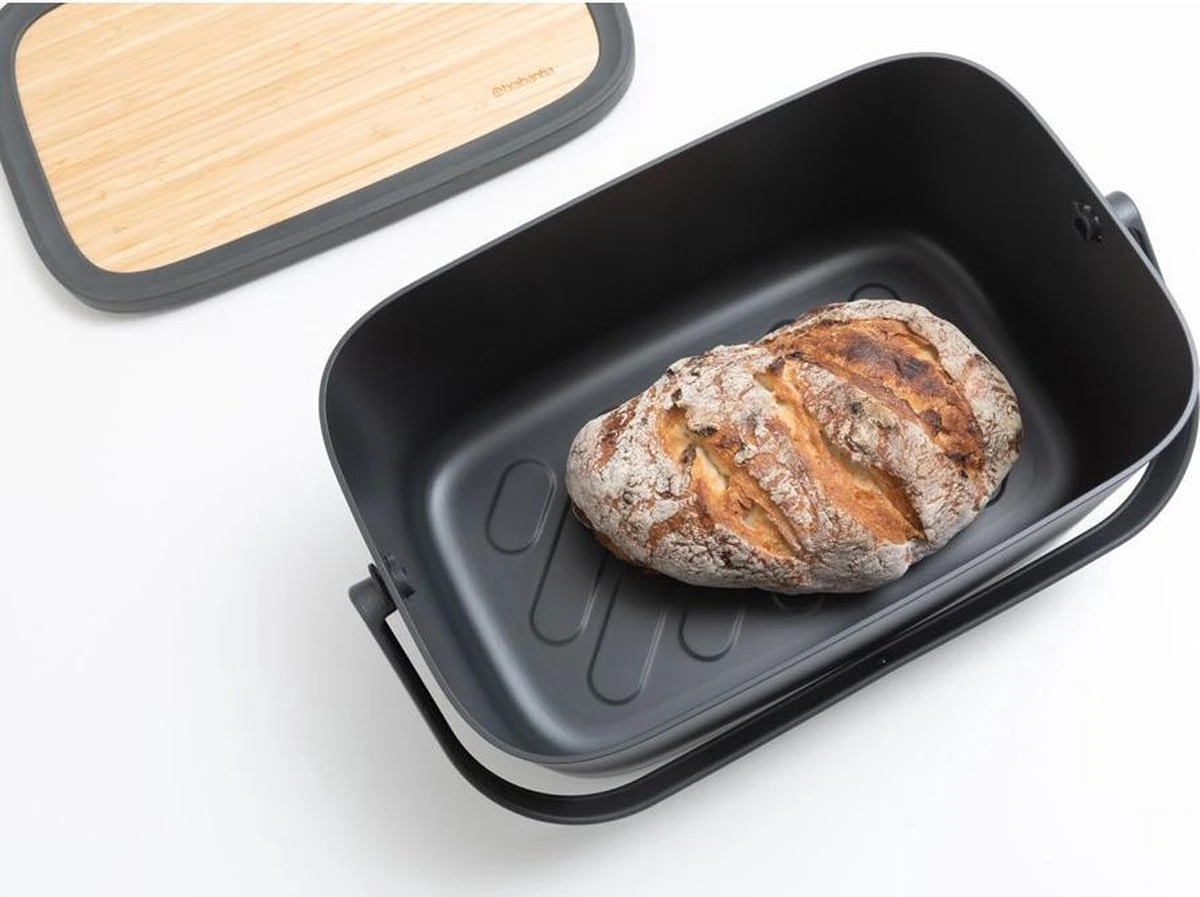 Brabantia Nic Broodtrommel - Met Bamboe Deksel - Dark Grey - Image 15