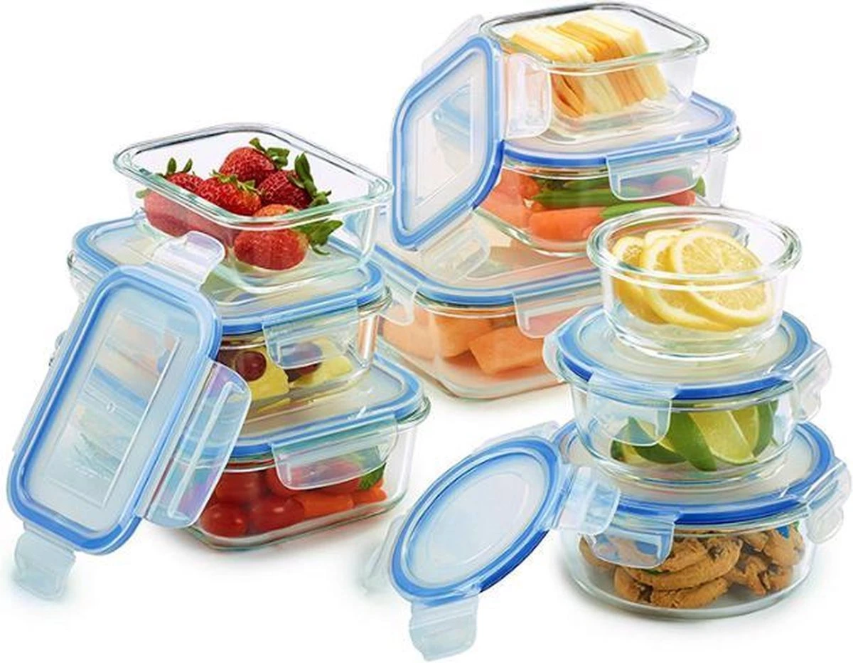 VMCA Glazen Vershoudbakjes Voor Vriezer Oven En Magnetron - 9 Bakjes - Image 10