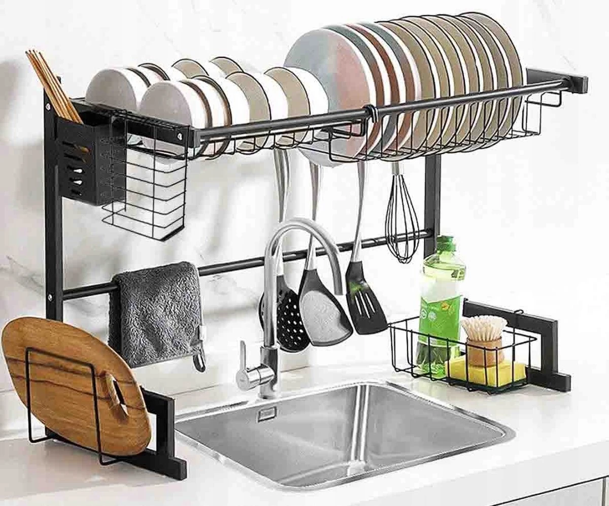 Afdruiprek Droger Zwart Voor Bestek Boven De Gootsteen 65 Cm X 29 Cm X 52 Cm - Image 2