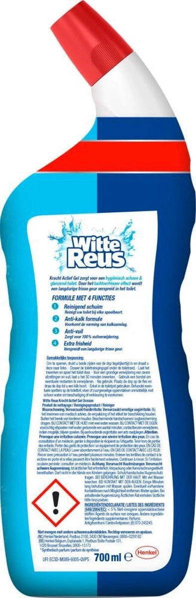 Witte Reus Toiletreiniger - Kracht Actief Gel Oceaan - Voordeelverpakking 10 X 700ml - Image 8