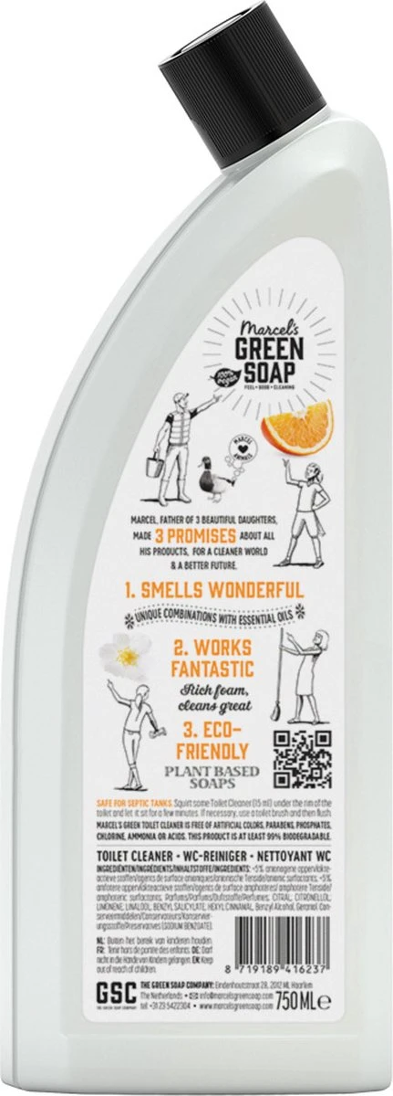 Marcel's Green Soap Toiletreiniger Sinaasappel & Jasmijn - 6 X 750 Ml - Image 2