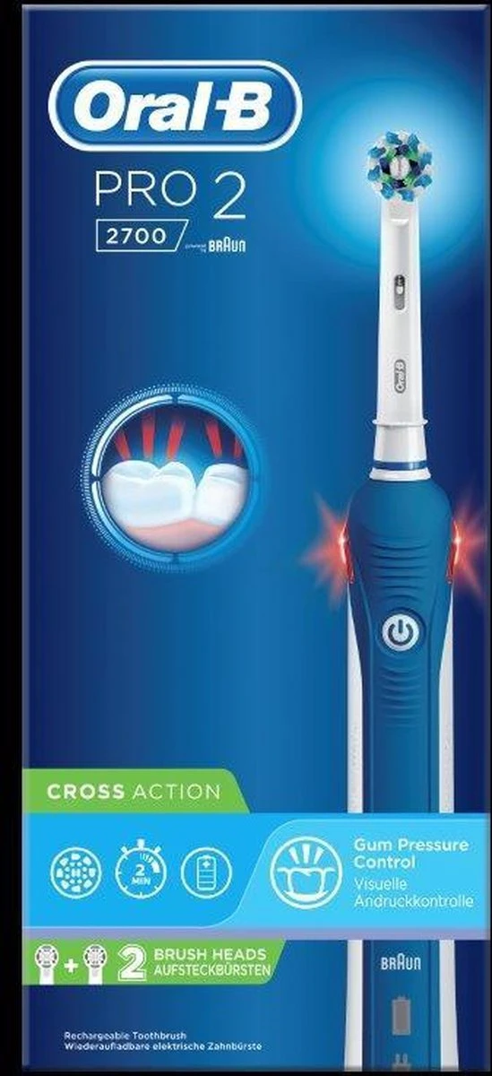 Oral B Oral-B Pro 2 2700 CrossAction - Elektrische Tandenborstel - Blauw, Wit - Image 2