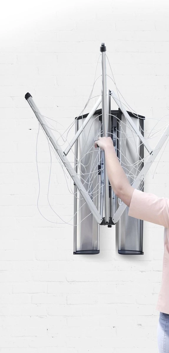 Brabantia WallFix Wanddroger - Met Opberg-/Beschermbox - 24 M - Metallic Grey - Image 3