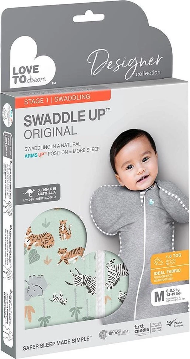 Love To Dream™ Babyslaapzak Swaddle Up™ - Inbakeren - Baby 3-6 Maanden - 6-8.5 Kg - All Season - Safari - Image 3