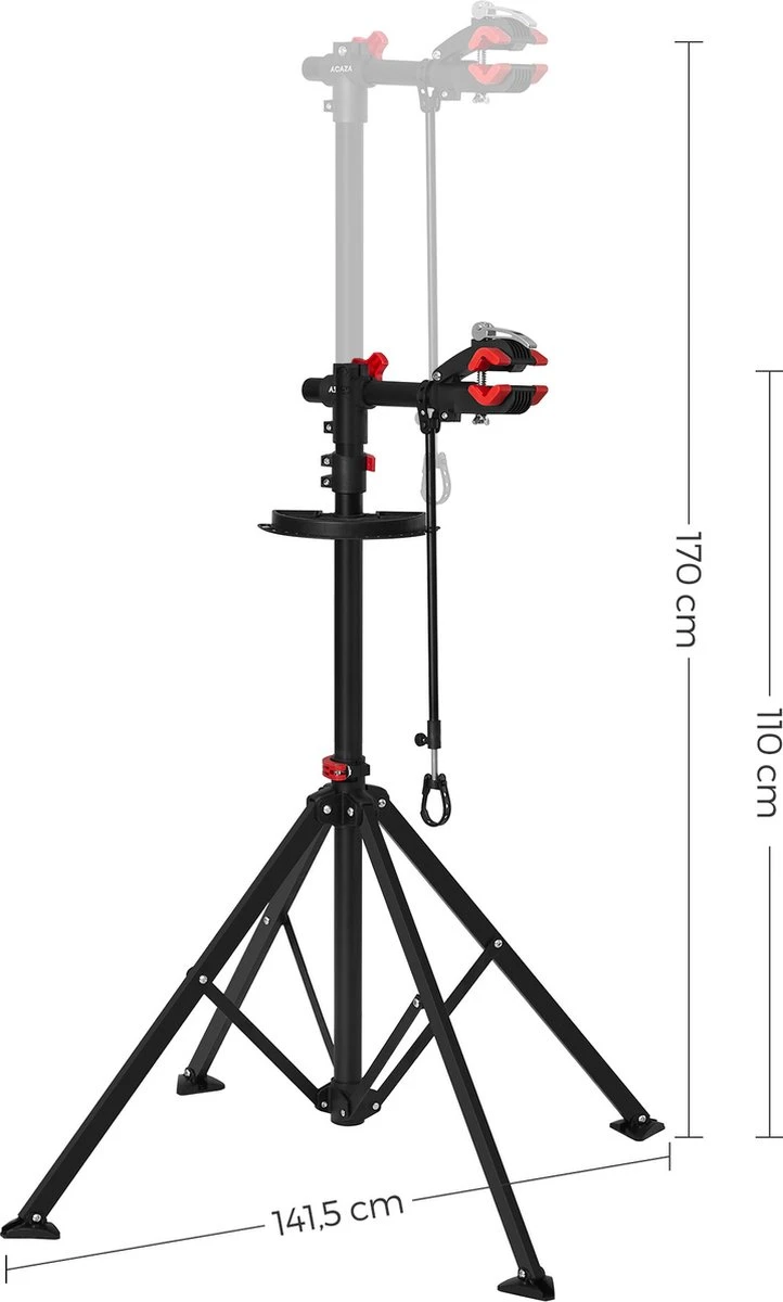 ACAZA Fiets Bevestigingsstandaard Met Snelsluiting, Gereedschapshouder En Stuurhouder, Lichte En Draagbare Reparatie Standaard Voor Fietsen, Zwart Statief - Image 6