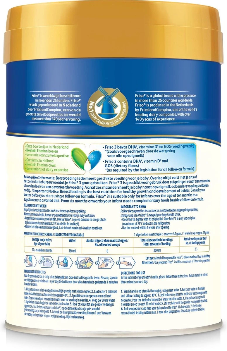 Friso 3 - Opvolgmelk - Vanaf 10 Maanden - 800g - Blik - Image 4