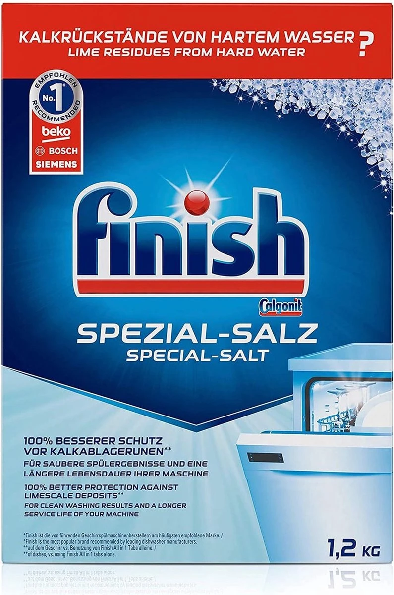 Finish Zout Vaatwaszout 3 X 1,2kg & Glansspoelmiddel 2 X 750ml - Image 2