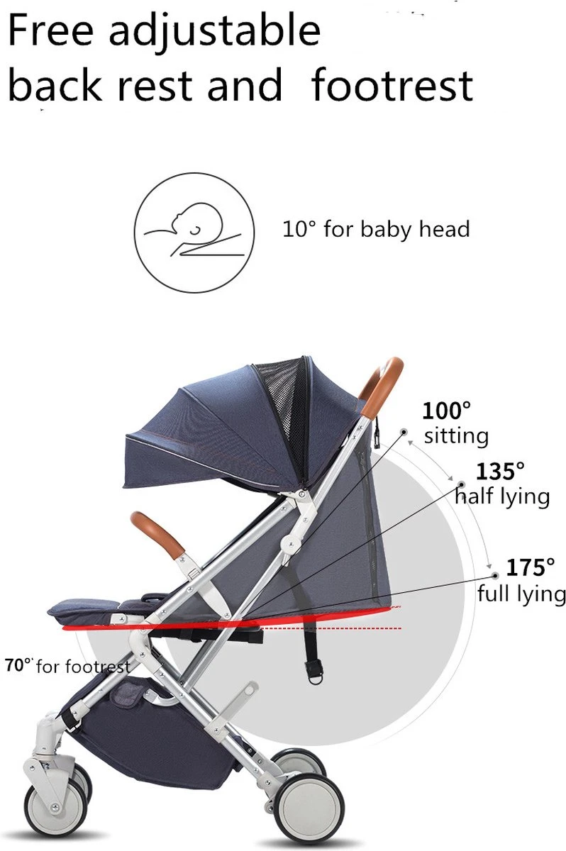 WOOSH New Buggy - Zwart - One Hand Folding - 3 Slaapstanden - Wandelwagen Tot 25 Kg - Regenhoes - Bekerhouder - Muggennet - Image 2