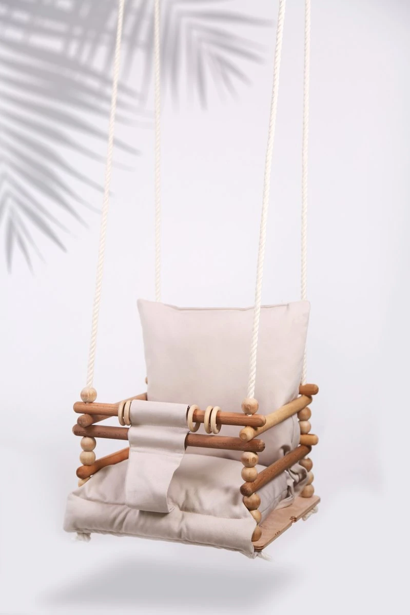 Babyschommel Met Berkenhout - Schommel Baby - Baby Swing Tot 60 Kg - Verstelbaar Schommel Kind - Babyswing - Image 5