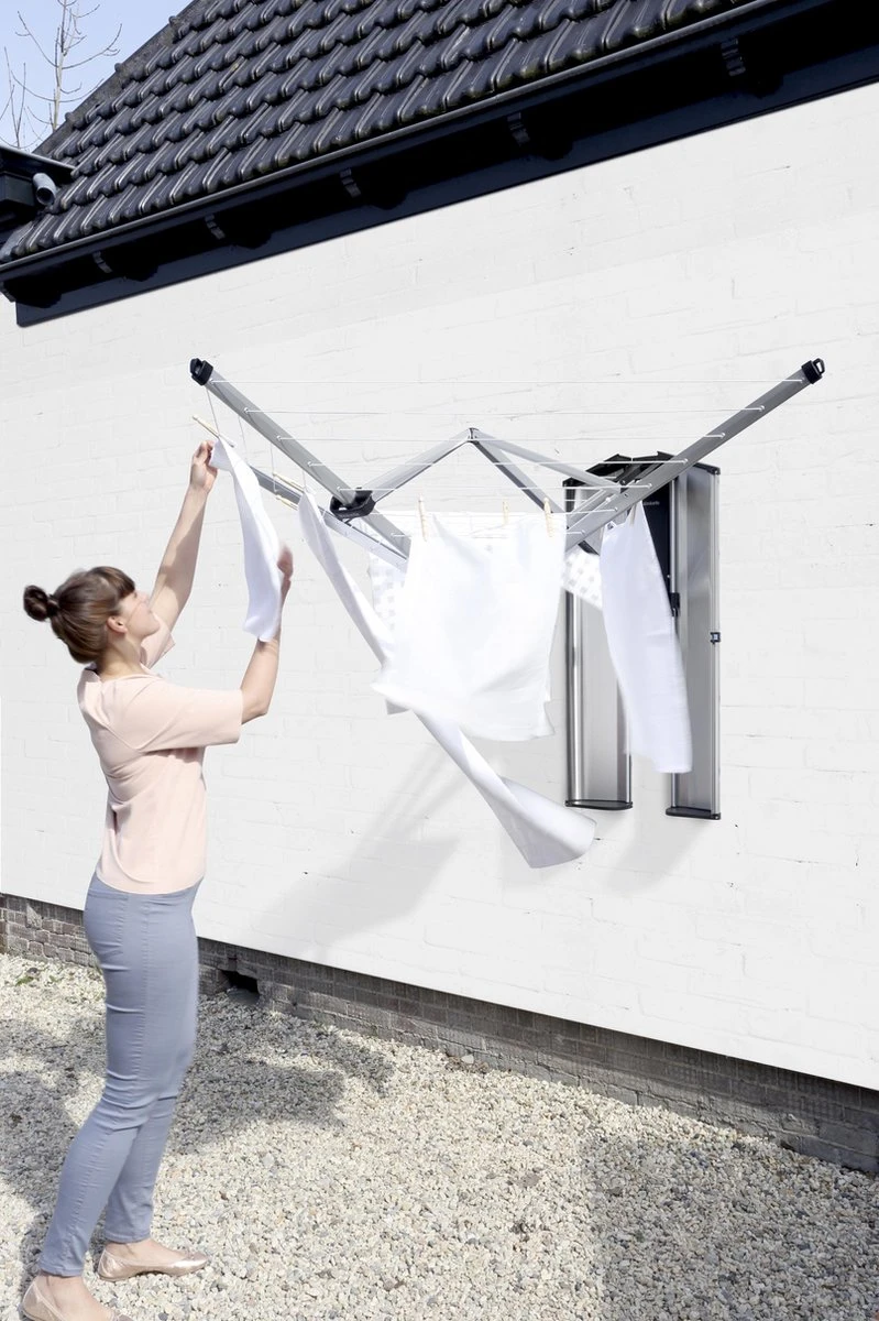 Brabantia WallFix Wanddroger - Met Opberg-/Beschermbox - 24 M - Metallic Grey - Image 7