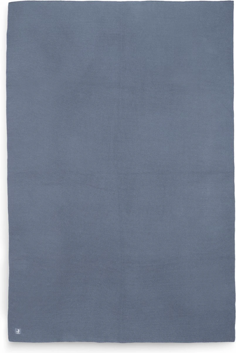 Jollein Baby Deken Ledikant 100x150cm Basic Knit - Jeans Blue - Image 2