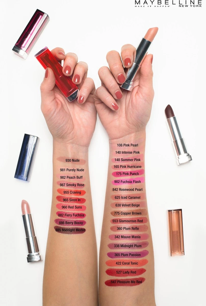 Maybelline Color Sensational - 553 Glamorous Red - Rood - Lippenstift - Image 5