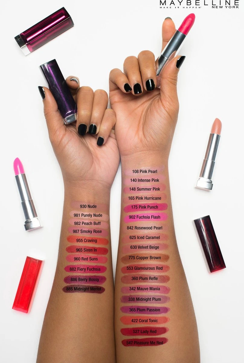 Maybelline Color Sensational - 553 Glamorous Red - Rood - Lippenstift - Image 6