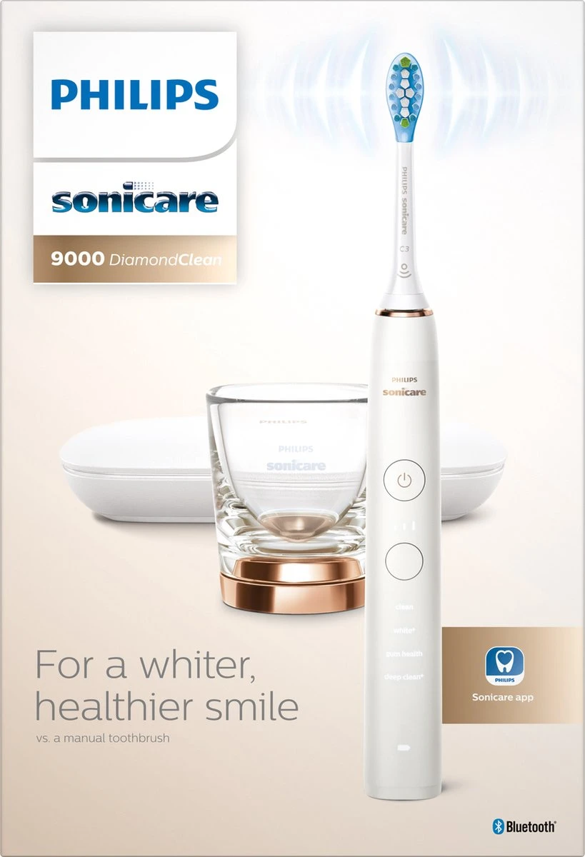 Philips Sonicare DiamondClean 9000 HX9911/94 - Luxe Elektrische Tandenborstel - Wit En Rosé Goud - Image 3