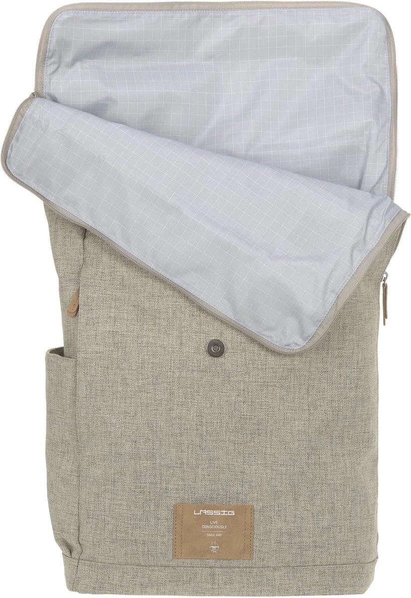 LÄSSIG Luiertas Rolltop Backpack Rugzak Incl Verschoningsmatje Choco Mélange Limited Edition - Image 8