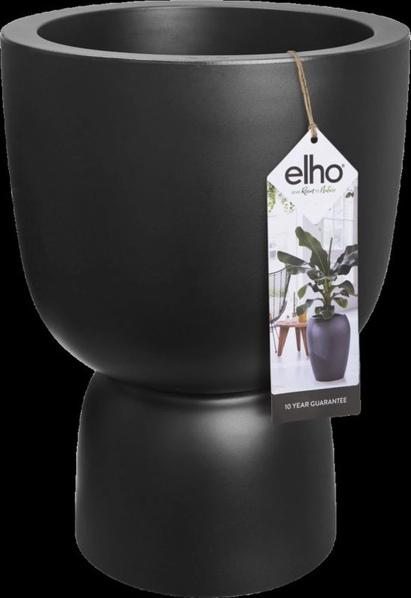 Elho Pure Coupe 41 - Bloempot Voor Binnen & Buiten - Ø 41.3 X H 57.9 Cm - Zwart/Zwart - Image 9