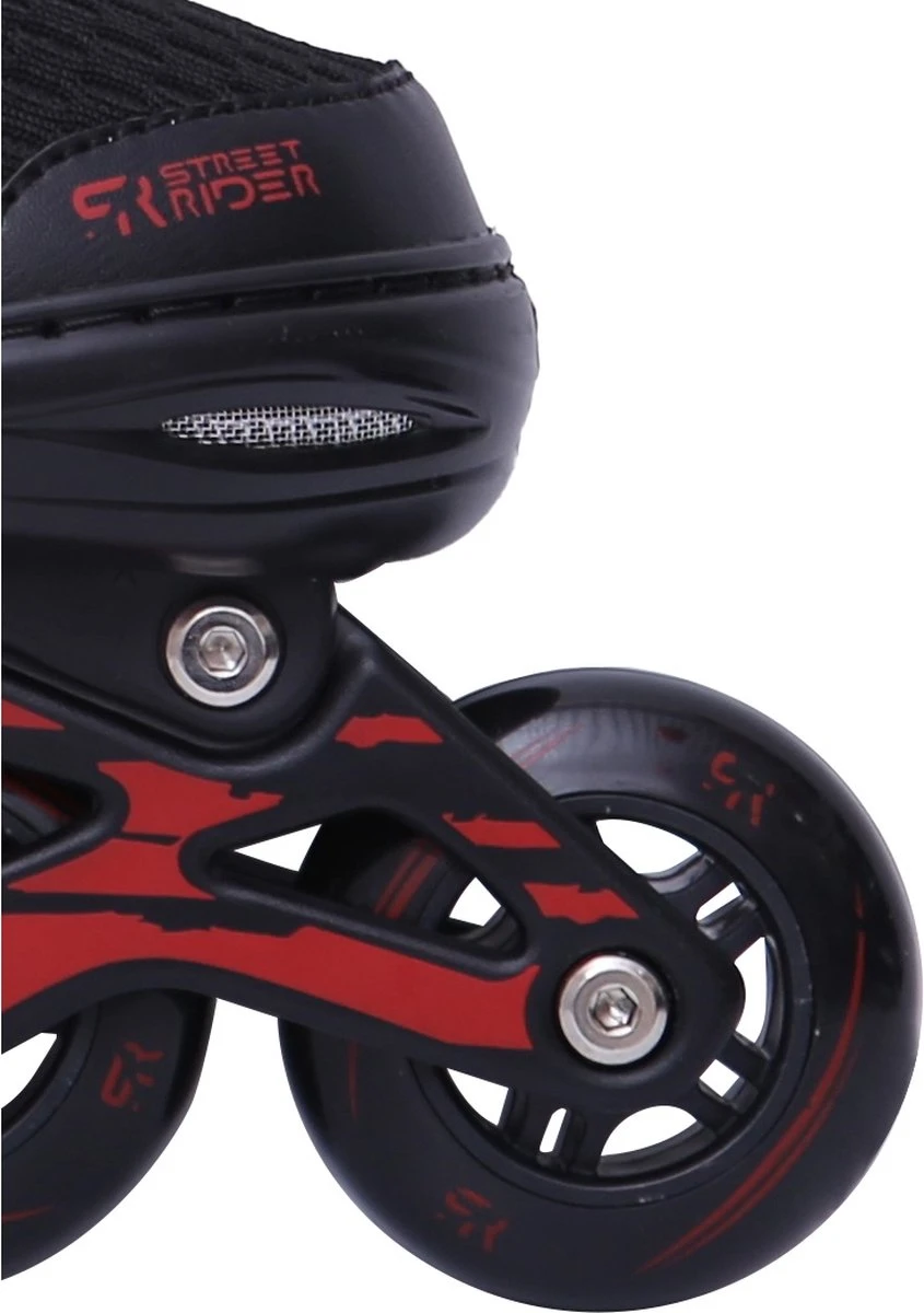 Street Rider Inline Skates - Verstelbaar - Skeeler - Rood/ Zwart - Maat 38/42 - Image 6