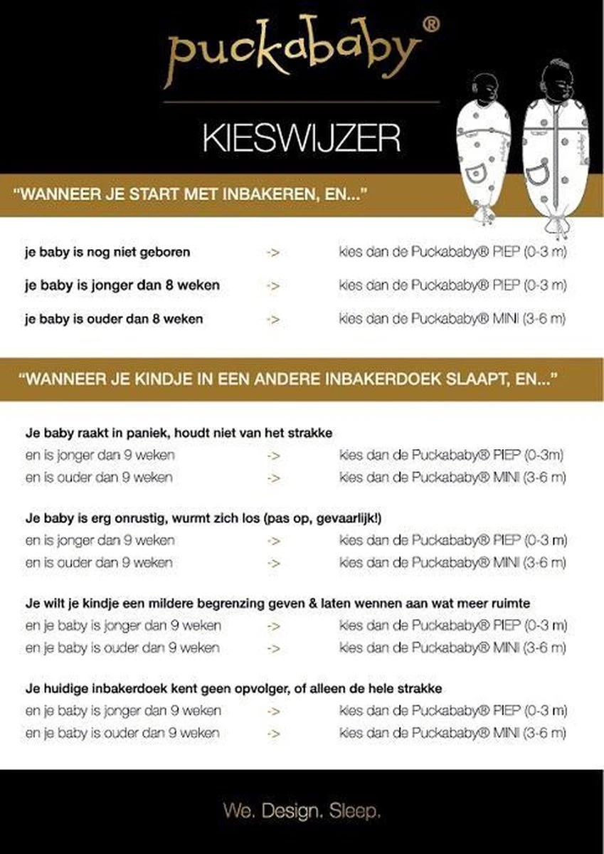 Puckababy Inbakerslaapzak Original Mini 3-6m - White Pucky - Image 9